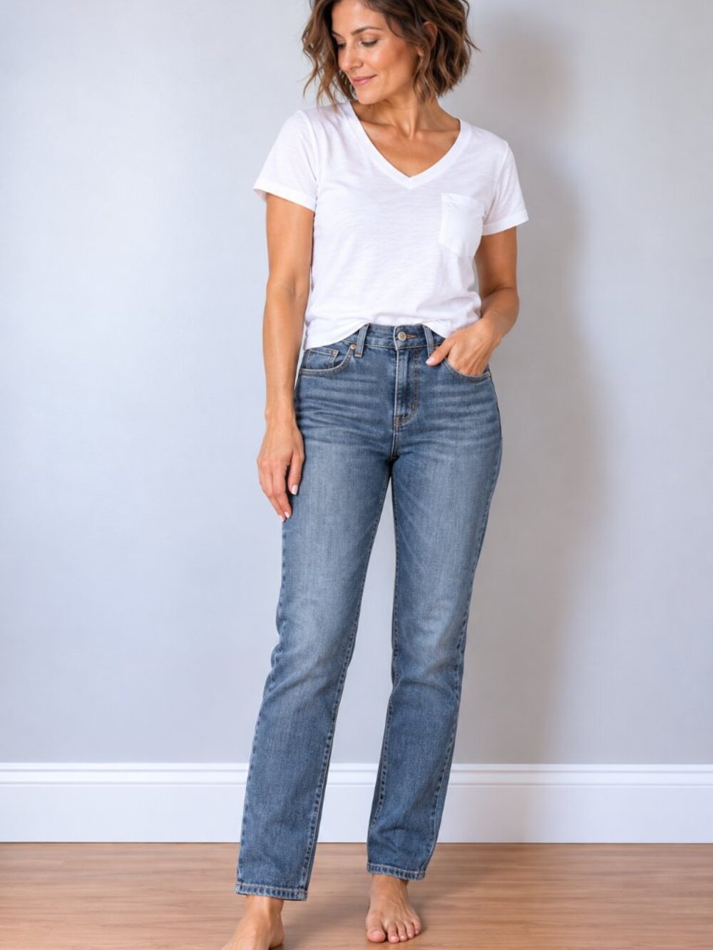 Levi's Classic Straight Jeans Medium Blue Wash Stretch Size 10 W30